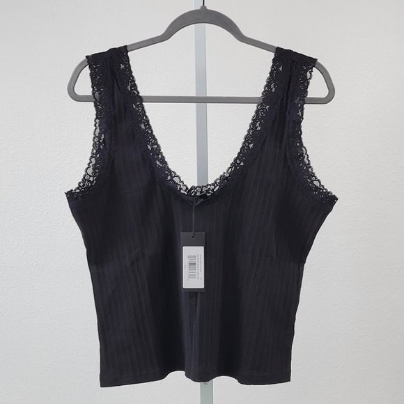 OUR HERITAGE rib knit tank top black SZ XL - Picture 6 of 8